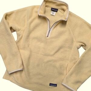 Vintage Patagonia Synchilla Fleece Pullover Sweater Light Yellow Women's Medium